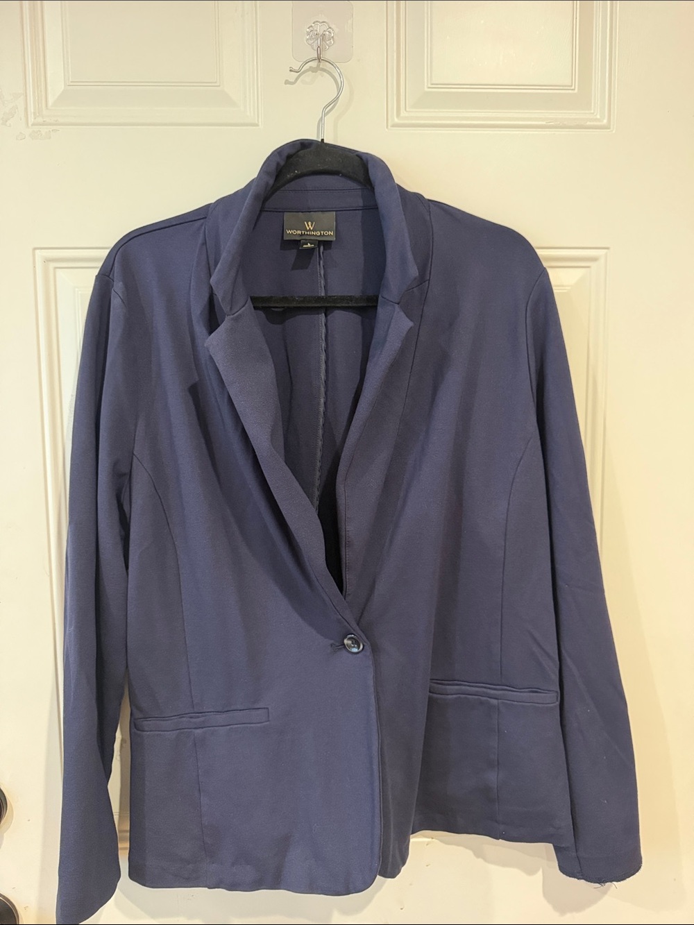 Worthington Dark Navy Single-Button Blazer